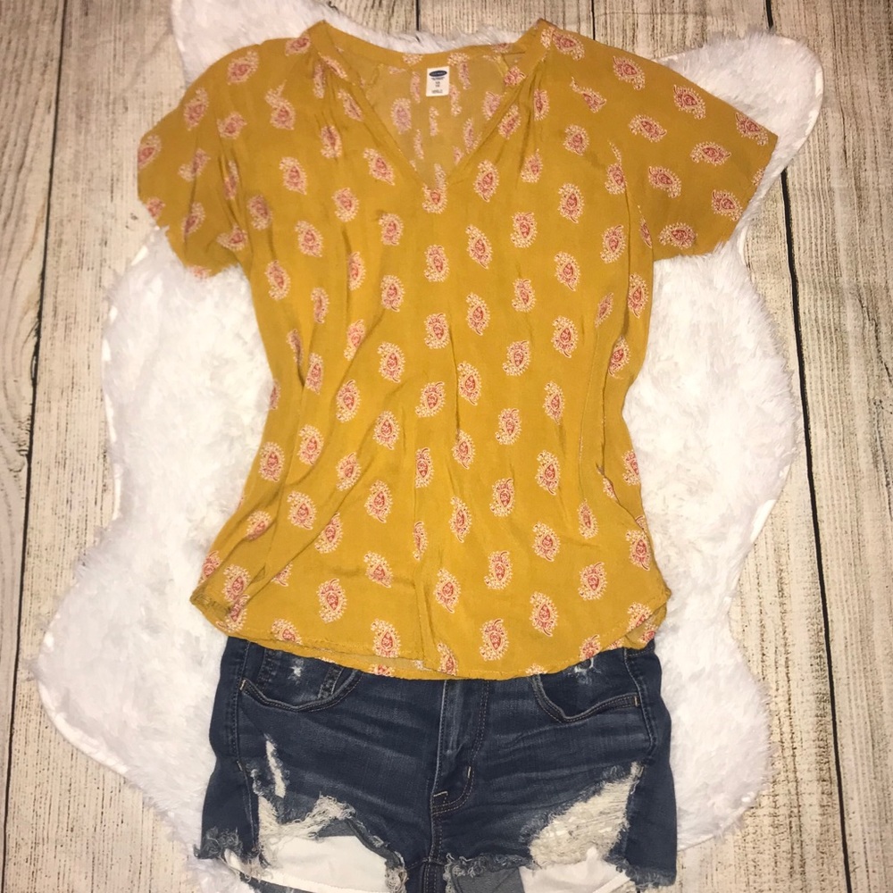 Yellow Patterned Blouse